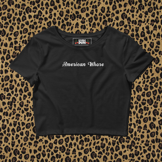 American Whore | Black | Baby Tee | v2